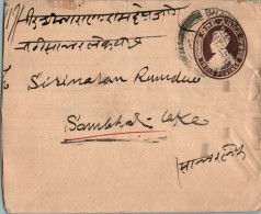 India Postal Stationery George VI 1A To Sambhar Lake - Postkaarten