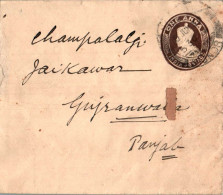 India Postal Stationery George VI 1A Gujranwala Cds - Postales