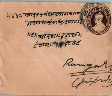 India Postal Stationery George VI 1A Jaipur Cds To Ramgarh - Postcards