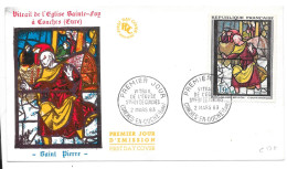 FRANCE 1963 - Premier Jour - Vitrail De L'église Sainte *Foy (Y&T 1377) - 1960-1969