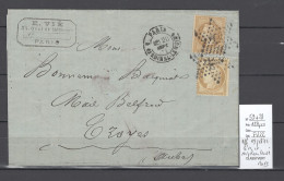 France -  Lettre  Paris - Affranchissement De 09/71 - Ceres Et Napoléon - 1849-1876: Période Classique