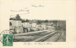AISNE  VIERZY  La Gare - Le Depot De Pierres  ( Rare ) - Autres & Non Classés