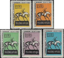 Granollers, Catalogne 1958. Épreuves Hippiques, 5 Vignettes - Horses