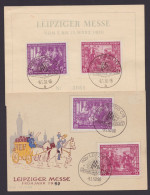 MiNr 248/9 "Leipziger Messe", 1950, 2 Versch. Pass. Karten, Je Versch. SSt. - Briefe U. Dokumente