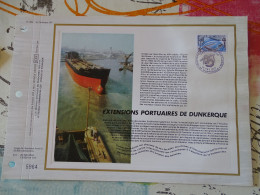 Tirage Limité Classeur Timbre Premier C.E.F. Extansions Portuaires De Dunkerque  1977 - Documents De La Poste