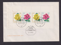 DDR Zusammendruck Heftchenblatt 15 A Rosenausstellung Blumen FDC Kat. 90,00 - Cartas & Documentos