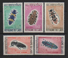 Laos - 1968  -  Coléoptères -  N° 182 à 184 + PA 54/55-  Neufs ** - MNH - Laos