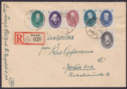 Aus MiNr 261/70, "Akademie", MiF Mit 6 Werten, R-Brief Mit Ankunft, Gepr. Rehn - Storia Postale