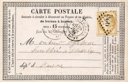Aisne - CPP Affr N° 55 Obl GC 926 Tàd Type 18 Chateau-Thierry (26/01/1876) - 1849-1876: Klassik