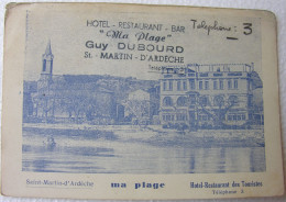 Saint Martin D'Ardèche (07) Hôtel Restaurent "Ma Plage" - Guy Dubourd - - Andere & Zonder Classificatie