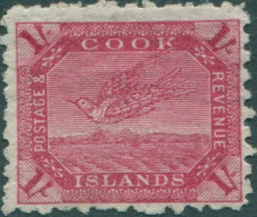 Cook Islands 1896 SG20a 1/- Deep Carmine White Tern MH - Cook