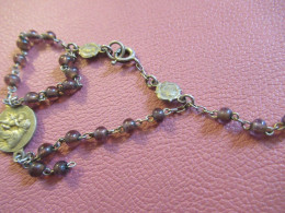 Médaille Religieuse Ancienne / Petit Bracelet Chapelet De  Baptême /aluminium/ Début XXème    MDR59 - Religion &  Esoterik