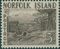 Norfolk Island 1953 SG18 5/- Brown Bloody Bridge MNH - Isola Norfolk
