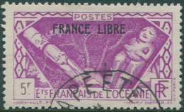 French Oceania 1941 SG143 5f Mauve Adherence To General De Gaulle Ovpt FRANCE LI - Autres & Non Classés