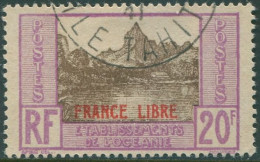 French Oceania 1941 SG139 20f Brown And Mauve Adherence To General De Gaulle Ovp - Altri & Non Classificati