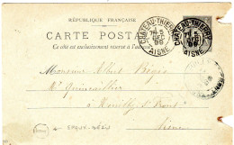 Aisne - Entier Sage 10c Obl Tàd Chateau-Thierry + Boite Rurale I (= Epaux Bézu 603 H En 1899) - 1877-1920: Semi Modern Period