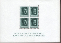 Deutsches Reich Block 7 A. Hitler MNH Postfrisch ** Neuf - Blocks & Sheetlets