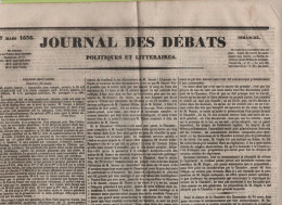 JOURNAL DES DEBATS 27 03 1836 - TEXAS - THIERS - ESPAGNE - POLOGNE - CANTON CHINE - POLICE CORRECTIONNELLE DE PARIS - - 1800 - 1849