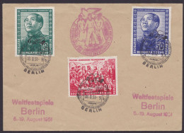 MiNr 286/8 "Chinesen", Blankobrief Mit SSt. "Weltfestspiele", 1953, Pass. Cachet - Storia Postale