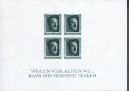 Deutsches Reich Block 8 A. Hitler MNH Postfrisch ** Neuf - Blocks & Sheetlets