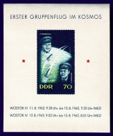 Ref 1652 - East Germany 1962 - 70pf MNH Miniature Sheet - Wostock III & IV - Space Theme - Other & Unclassified