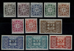 Ref 1652 - Monaco 1946 - 1957 Postage Due Set (minus 100f) - Light Mounted Mint Or MNH - Unused Stamps