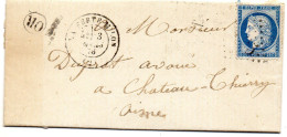 Aisne - LAC Affr N° 60C Obl GC Tàd Type 17 La Ferté-Milon - 1849-1876: Période Classique