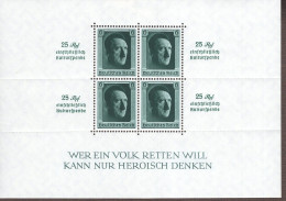 Deutsches Reich Block 9 A. Hitler MNH Postfrisch ** Neuf (2) - Blocks & Kleinbögen
