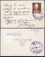 Lugo - Edi O TP 1071 - Postal Mat "Cerezal 05/Oct./51" + Manuscrito - Brieven En Documenten