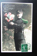 Cpa Militaire "Chasseur Régiment De CHASSEURS à PIED - Bonne Année 1907 !!!!!" - Uniformi