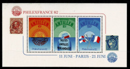 Ref 1652 - 1982 Netherland Antilles - Mint Miniature Sheet PhilexFrance 82 SG MS 788 - Curaçao, Antilles Neérlandaises, Aruba