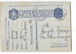 AG2820  POSTA MILITARE 39 - REGG. FERROVIERI 18 COMP. X TORINO - Poste Militaire (PM)