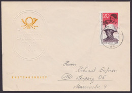 MiNr 662, "Pappchinese", Allg FDC, Ost "Leipzig" - 1950-1970