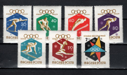 Hungary 1960 Olympic Games Squaw Valley Set Of 7 MNH - Hiver 1960: Squaw Valley