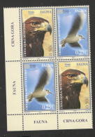 MONTENEGRO-MNH BLOCK OF 4 STAMPS,LOWER LEFT CORNER - FAUNA - BIRDS-EAGLE-2007. - Montenegro