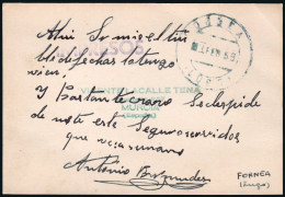 Lugo - Edi O TP 1192 - Postal Mat Al Dorso "Fornea" + Manuscrito - Lettres & Documents