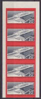 MiNr 805 B, **, "Eisenbahn", 1960, Geschn. 5er-Streifen - Unused Stamps