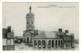 35 - B4771CPA - PLEINE FOUGERES - L'église, La Mairie Et Les Halles - Très Bon état - ILLE-ET-VILAINE - Autres & Non Classés