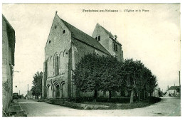 41 - B3731CPA - FONTAINES EN SOLOGNE - L'église Et La Place - Bon état - LOIR-ET-CHER - Other & Unclassified