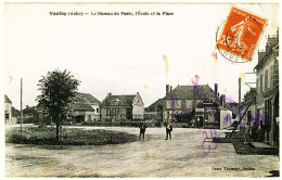 10 - B10669CPA - VANLAY - Le Bureau De Poste, Ecole Et La Place - Très Bon état - AUBE - Other & Unclassified