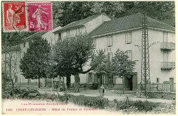 9 - B10457CPA - USSAT LES BAINS - Hotel De France Et Pyrénées - Très Bon état - ARIEGE - Sonstige & Ohne Zuordnung
