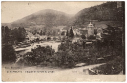 25 - B26125CPA - SAINT ST HIPPOLYTE - Eglise Et Le Pont Du Doubs - Très Bon état - DOUBS - Saint Hippolyte