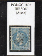 Aisne - N°29B Obl PCduGC 1802 Hirson - 1863-1870 Napoléon III Con Laureles