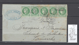 France -  Lettre Alger - Yvert 53 X 5 - Pour Lamarche - Vosges- Affranchissement Ceres - 1849-1876: Classic Period