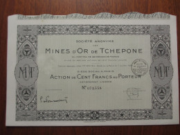 INDOCHINE - SA DES MINES D'OR DE TECHPONE - ACTION DE 100 FRS - PARS1928 - Other & Unclassified