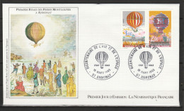 FDC  Centenaire De L'air Et De L'espace  19/mars/1983 -2261-2262- La Numismatique Française - 1980-1989