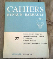 Cahiers Renaud Barrault 27 Octobre 1959 Non Coupé - Otros & Sin Clasificación