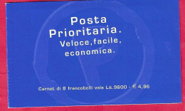 ITALIA - 1999 - LIBRETTO PRIORITARIA - 8 FRANCOBOLLI L.1200/€0,62 - NUOVO MNH **(YVERT C2373(II - MICHEL 2641 - SS C 22) - Carnets