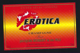 Etiquette Champagne Brut Cuvée Sélectionnée Erotica  Jacques Robert & Ses Fils  Monthelon   Marne 51 - Champagner