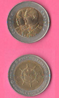 Thailand 10 Baht 2005 100th Department Of Army Transportation Bimetallic Coin Tailandia Thaïlande - Thaïlande